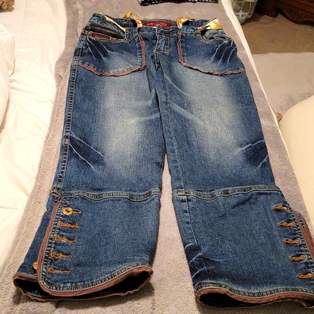 RARE!!!  Vintage Ladies' BABY PHAT ankle length stretch jeans size 4